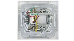 Gniazdo telefoniczne Asfora pojedyncze RJ11 białe z ramką EPH4100121