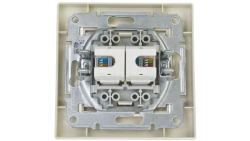 Gniazdo komputerowe Asfora podwójne 2xRJ45 kat.5e kremowe z ramką EPH4400123