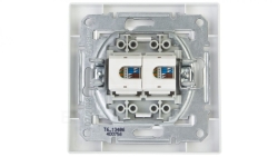 Gniazdo komputerowe Asfora podwójne 2xRJ45 kat.6 białe z ramką EPH4800121