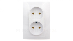 CARLA Gniazdo podwójne b/u białe 1741-00