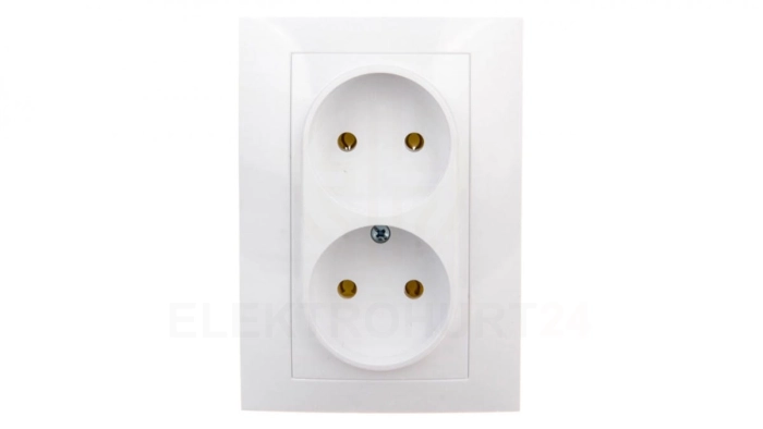 CARLA Gniazdo podwójne b/u białe 1741-00