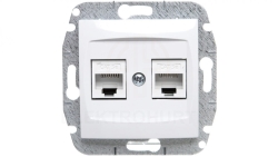 CARLA Gniazdo komputerowe podwójne 2xRJ45 cat 5e białe 1749-10