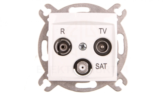 CARLA Gniazdo antenowe R-TV-SAT 10dB białe 1761-10