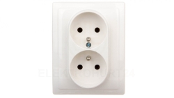 VENA Gniazdo podwójne z/u białe 510436