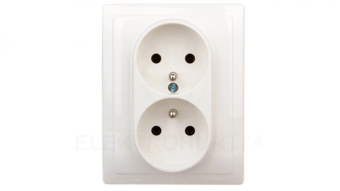 VENA Gniazdo podwójne z/u białe 510436