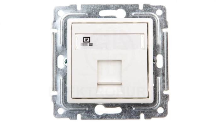 VENA Gniazdo komputerowe pojedyncze RJ45 kat.5e nieekranowane białe 510465
