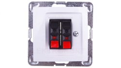 IMPRESJA Gniazdo głośnikowe podwójne białe GG-2Y/m/00