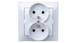 IMPRESJA Gniazdo podwójne z/u białe GP-2YZ/00