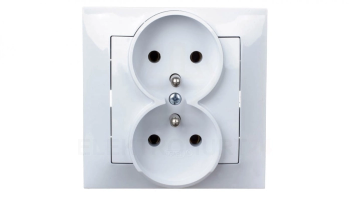 IMPRESJA Gniazdo podwójne z/u białe GP-2YZ/00