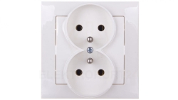 IMPRESJA Gniazdo podwójne z/u ecru GP-2YZ/27