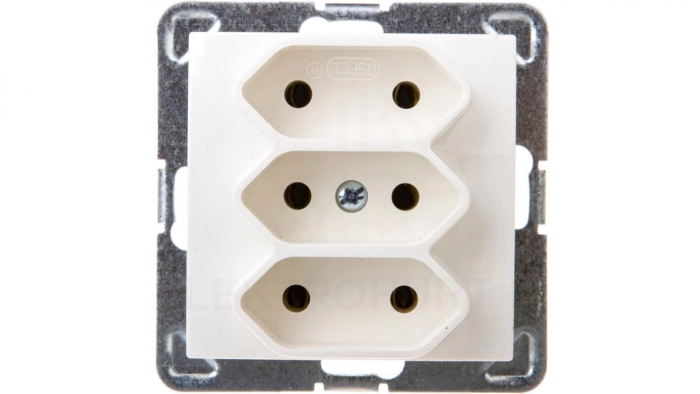 IMPRESJA Gniazdo potrójne b/u 2,5A EURO ecru GP-3Y/m/27