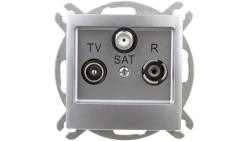 IMPRESJA Gniazdo antenowe RTV-SAT końcowe srebrne GPA-YS/m/18