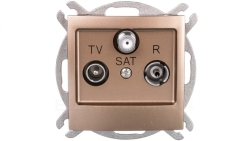 IMPRESJA Gniazdo antenowe RTV-SAT końcowe złoty metalik GPA-YS/m/28