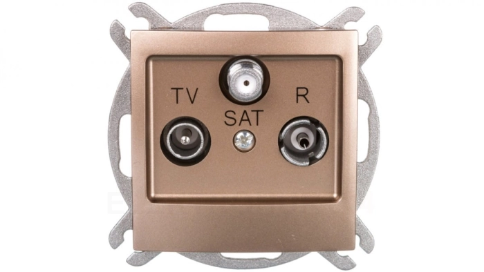 IMPRESJA Gniazdo antenowe RTV-SAT końcowe złoty metalik GPA-YS/m/28