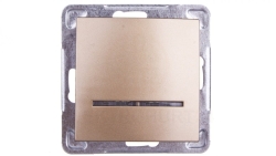 IMPRESJA Łącznik pojedynczy z podświetleniem złoty metalik ŁP-1YS/m/28