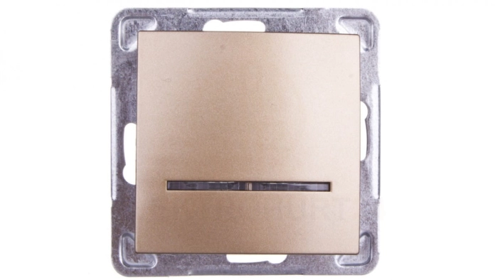 IMPRESJA Łącznik pojedynczy z podświetleniem złoty metalik ŁP-1YS/m/28