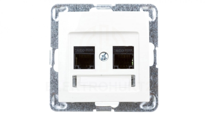 IMPRESJA Gniazdo komputerowe podwójne RJ45 kat.5e MMC ecrue GPK-2Y/K/m/27