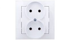 IMPRESJA Gniazdo podwójne b/u białe GP-2Y/00