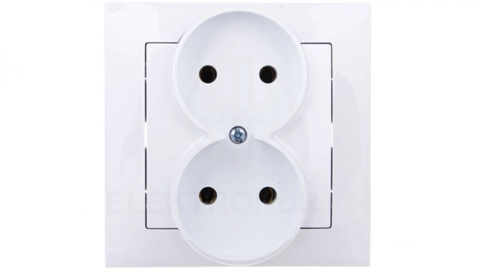 IMPRESJA Gniazdo podwójne b/u białe GP-2Y/00