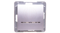 IMPRESJA Łącznik pojedynczy z podświetleniem srebrny ŁP-1YS/m/18