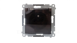 Simon 54 Gniazdo bryzgoszczelne (bez uszczelki) IP44 z przesłoną torów z klapką brąz mat DGZ1BUZ.01/46A