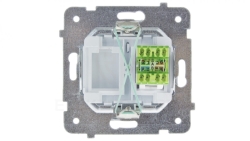 KARO Gniazdo komputerowe pojedyncze RJ45 kat.5e MMC srebrny perłowy GPK-1S/K/m/43