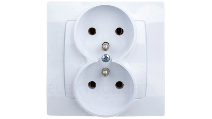 KARO Gniazdo podwójne z/u białe GP-2SZ/00