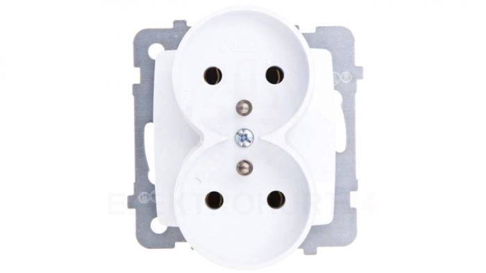 KARO Gniazdo podwójne z/u białe GP-2SRZ/m/00