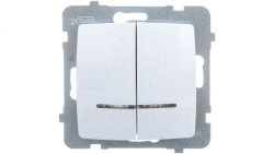 KARO Łącznik świecznikowy z podświetleniem pomarańczowym biały ŁP-2SS/m/00