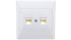 AKCENT Gniazdo komputerowe podwójne RJ45 kat.5e FOREX białe GPK-2A/F/00