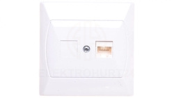 AKCENT Gniazdo komputerowe pojedyncze RJ45 kat.5e FOREX białe GPK-1A/F/00