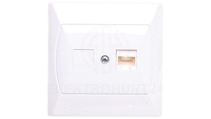 AKCENT Gniazdo komputerowe pojedyncze RJ45 kat.5e FOREX białe GPK-1A/F/00