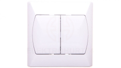 AKCENT Łącznik schodowy podwójny z podświetleniem biały ŁP-10AS/00