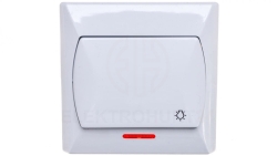 AKCENT Przycisk /światło/ z podświetleniem biały ŁP-5AS/00