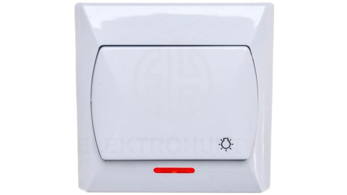 AKCENT Przycisk /światło/ z podświetleniem biały ŁP-5AS/00