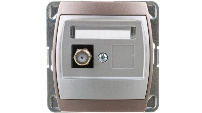 GAZELA Gniazdo antenowe pojedyncze typu F srebrno/ tytanowe GPA-1JF/m/18/23