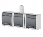 Aquant gniazdo hermetyczne potrójne natynkowe  IP65