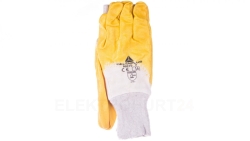 Rękawice z lekkiego Nitrylu na wkładzie z dżerseju, góra wentylowana biało-żółte rozmiar 10 NI01510
