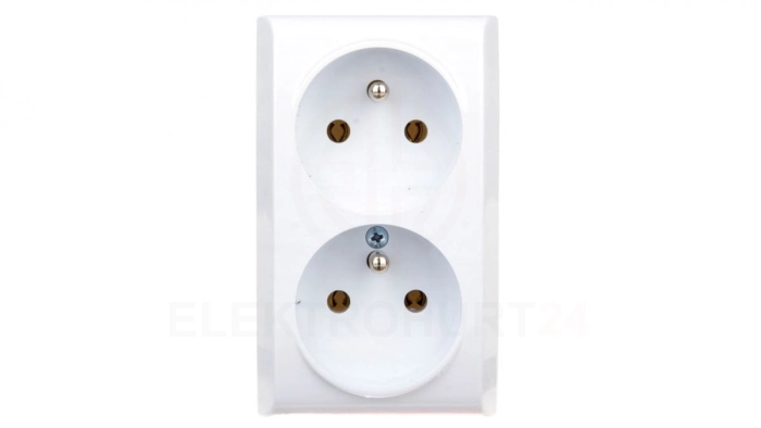 BIS Gniazdo podwójne z/u z niezamiennością faz białe GN-2BC/00