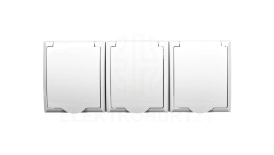 FALA Gniazdo hermetyczne potrójne z/u IP44 klapka biała GNH-3HZ/00/w