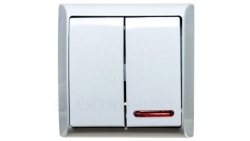 BIS Łącznik natynkowy świecznikowy z podświetleniem biały ŁN-2BS/00