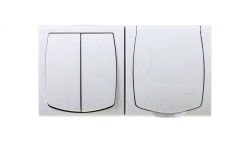 MADERA Łącznik hermetyczny świecznikowy + gniazdo hermetyczne pojedyncze z/u z klapką biały ZH-NŁ2G/00/w