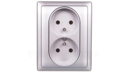 VENA Gniazdo podwójne z/u aluminium 514036