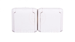 FORIX Gniazdo podwójne z/u 16A IP44 z przesłonami białe 782377