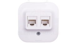 FORIX Gniazdo komputerowe podwójne RJ45 kat.5e UTP białe 782428
