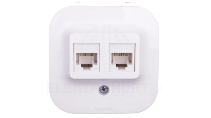 FORIX Gniazdo komputerowe podwójne RJ45 kat.5e UTP białe 782428