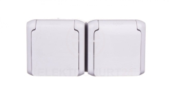 FORIX Gniazdo podwójne z/u 16A IP44 z przesłonami szare 782397