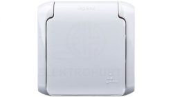 FORIX Gniazdo pojedyncze z/u 16A IP44 z przesłonami szare 782395