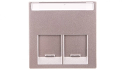 Merten System M Płytka centralna podwójna gniazda komputerowego RJ45 aluminium MTN466560