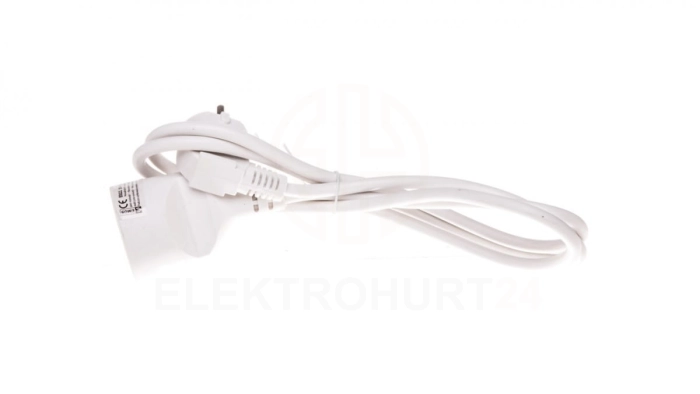 Przedłużacz 1-gniazdo z/u 1,5m /H05VV-F 3x1/ biały P0111
